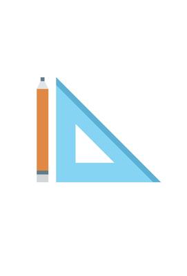 ruler and pencil icon for office equipment