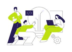 Brainstorming with a team abstract concept illustration. vector