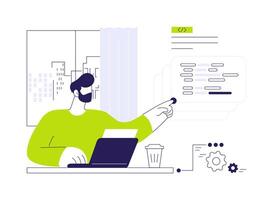 DevOps engineering abstract concept illustration. vector