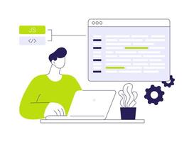 Javascript abstract concept illustration. vector