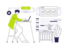 CSS code abstract concept illustration. vector