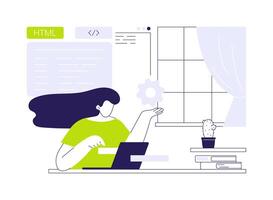 HTML coding abstract concept illustration. vector