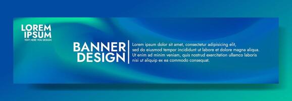 a banner design with a blue and green background vector