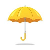Yellow umbrella isolated on white background. vector