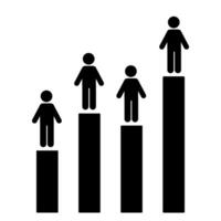 chart illustration with stickman and stick figure characters vector