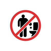 no garbage in the toilet solid icon design good for web or mobile app vector