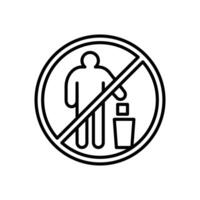 Do not litter thin outline icon design good for web or mobile app vector