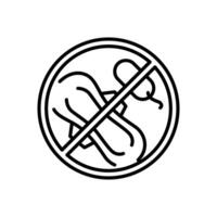 do not throw feminine sanitary pad and tampon thin outline icon design good for web or mobile app vector