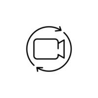 camera rotation thin outline icon design good for web or mobile app vector