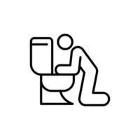 vomiting thin outline icon design good for web or mobile app vector