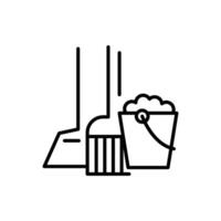 cleaning tools thin outline icon design good for web or mobile app vector