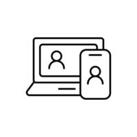 online meeting thin outline icon design good for web or mobile app vector