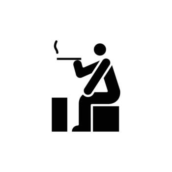 smoking area solid icon design good for web or mobile app vector
