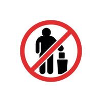 Do not litter solid icon design good for web or mobile app vector