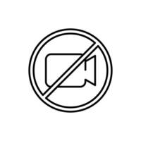 camera mute thin outline icon design good for web or mobile app vector