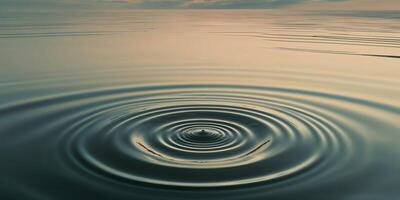 A circular ripple in the water with a circular shape photo