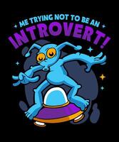 Introvert Cartoon Illustration Design vector