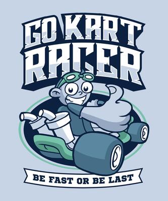 Go Kart Racer Cartoon Illustration Design