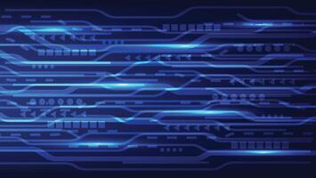 futuristic hi tech technology background with digital lines and blue light vector