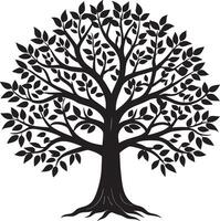 silhouette tree set vector