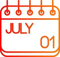 July Line Gradient Icon vector