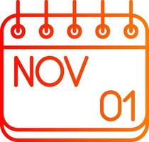 November Line Gradient Icon vector