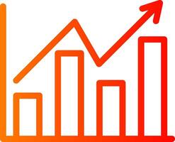 Bar Chart Line Gradient Icon vector