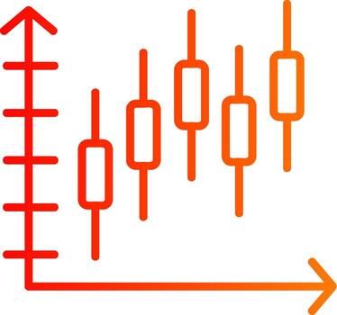 curva de campana en el icono de gradiente de línea gráfica vector