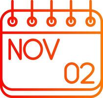 November Line Gradient Icon vector