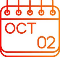 October Line Gradient Icon vector