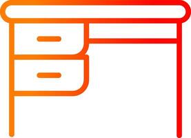 Desk Line Gradient Icon vector