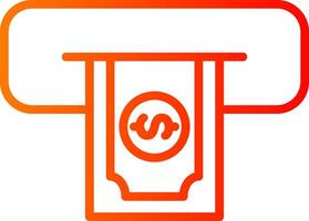 Cash Withdraw Line Gradient Icon vector