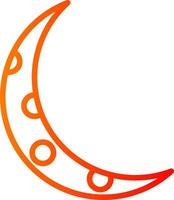 moon Line Gradient Icon vector