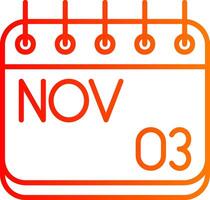 November Line Gradient Icon vector