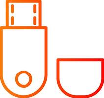 Usb Flash Drive Line Gradient Icon vector