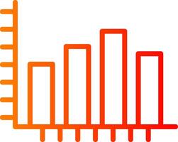 Bar Chart Line Gradient Icon vector