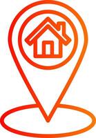 Location Pin Line Gradient Icon vector