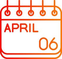 April Line Gradient Icon vector