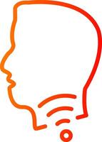 Hoarseness Line Gradient Icon vector
