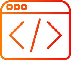 Web Programing Line Gradient Icon vector