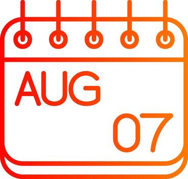 agosto línea degradado icono vector