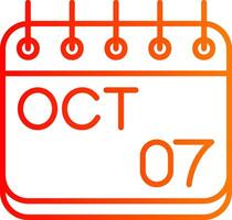 October Line Gradient Icon vector