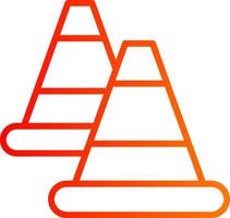 Traffic Cone Line Gradient Icon vector