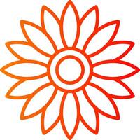 Sunflower Line Gradient Icon vector