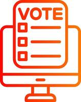 Online Voting Line Gradient Icon vector