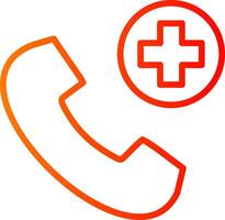 Emergency Call Line Gradient Icon vector