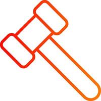 Hammer Line Gradient Icon vector