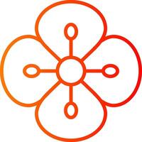Poppy Line Gradient Icon vector
