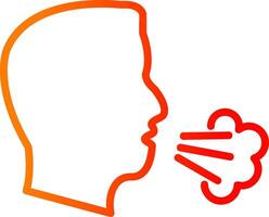 Dry Cough Line Gradient Icon vector
