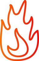 Fire Line Gradient Icon vector